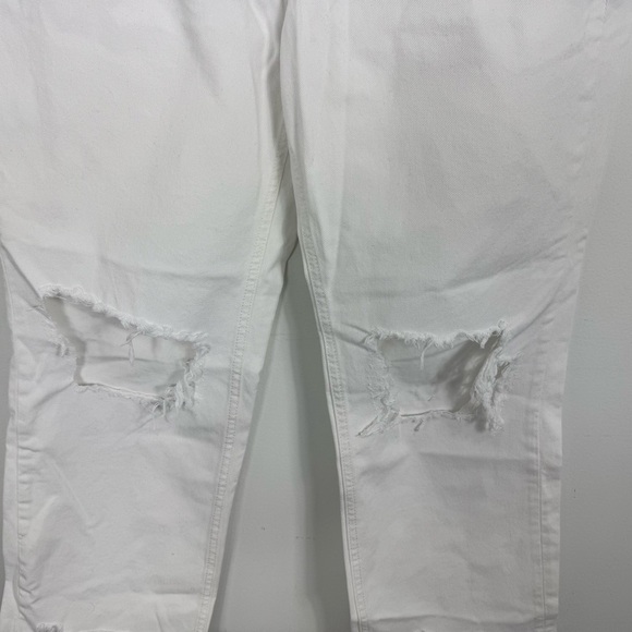 We The Free People White Denim Distressed Raw Edge Open Knee Button Fly Jeans 30 - Picture 5 of 16